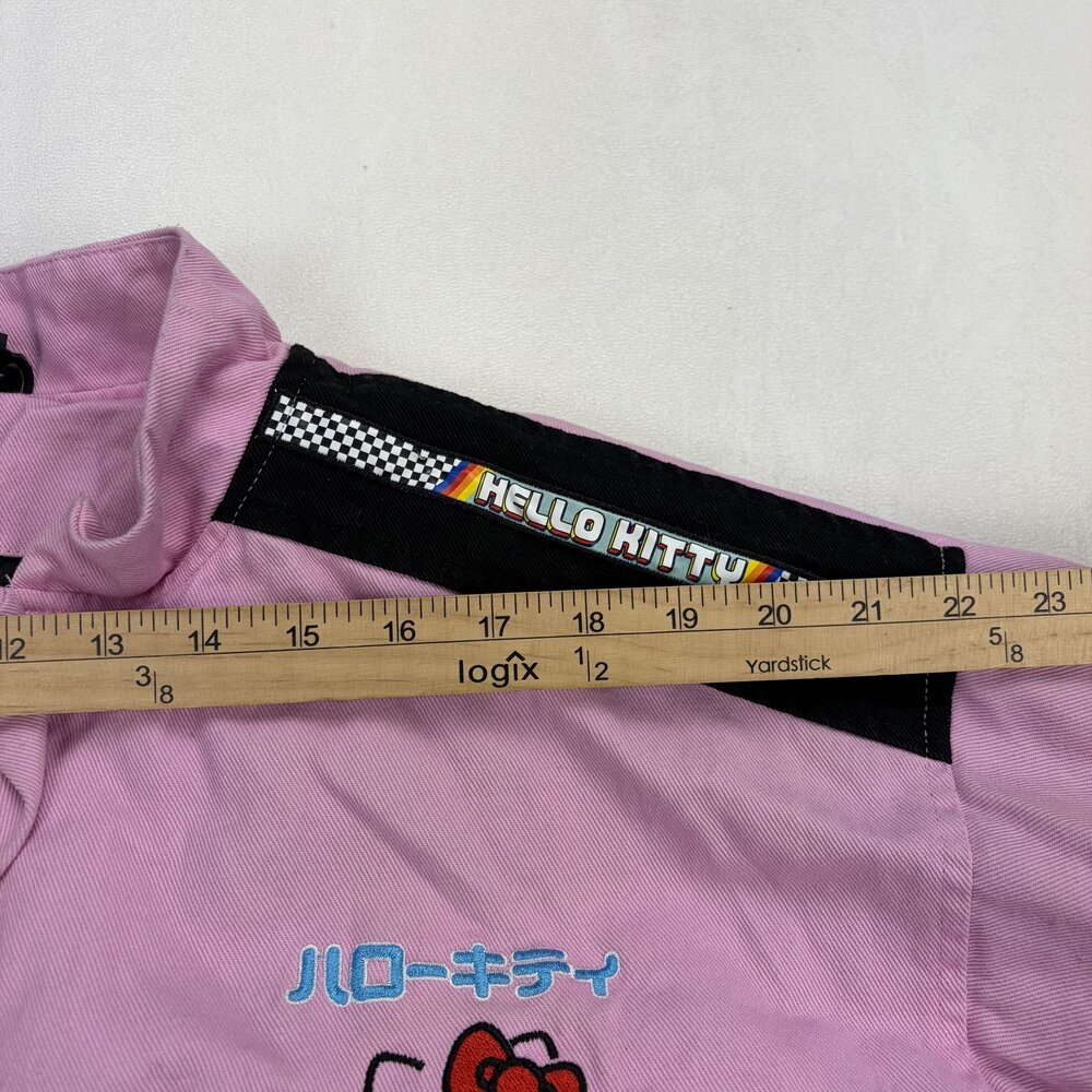 Hello Kitty Racing Jacket Pink/Black Checkerboard Women's S - Picture 8 of 10
